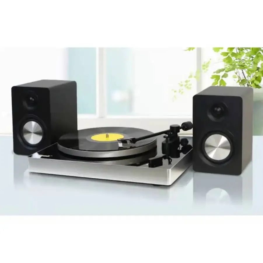 Leetac BT wireless USB to PC recording turntable phonograph stereo vinyl record player  with External Speakers