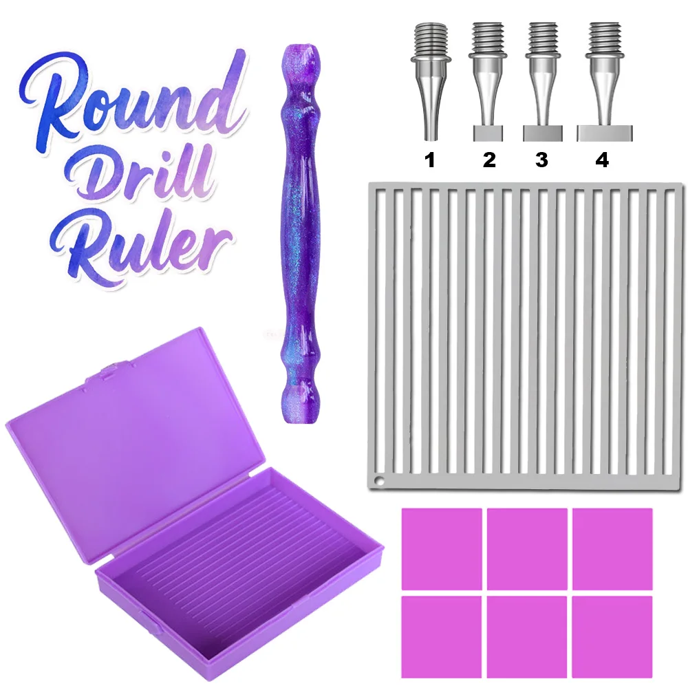 

Stainless steels Diamond Art Rulers Set, Ruler Diamond Point Diamond Alignment Tool, Suitable For DIY Diamond Drawing Tool,