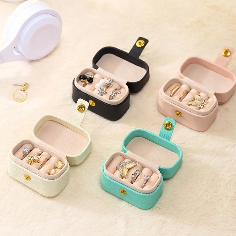 

Fashion Packaging Box PU Leather Water-proof Travel Jewelry Organizer Jewelry Storage Case Earring Holder Ring Display Box
