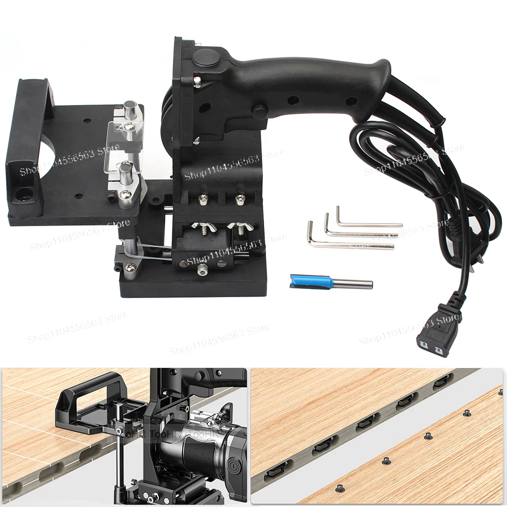 2-in-1 Invisible Fastener Opening Punch Locator for Woodworking, Cabinet Side Hole Fixing, Trimming & Slotting Fixture