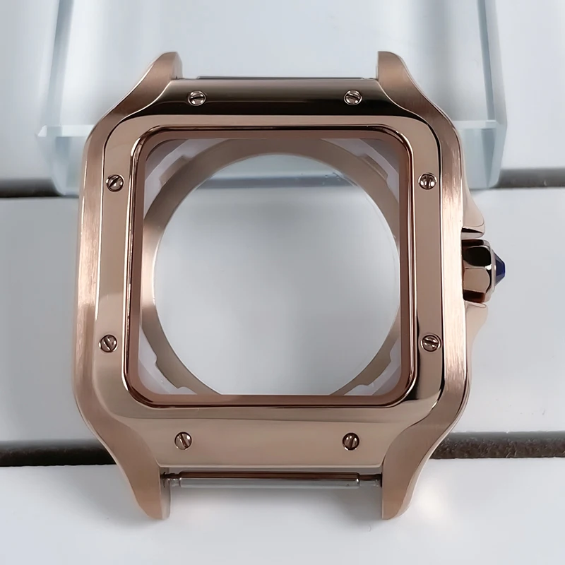 38mm NH35 Vierkante Kast Zwart Goud Roestvrij Staal Modificatie Onderdelen Voor SKX Mod Accessoires Fit Santo Case NH35 NH36 Beweging