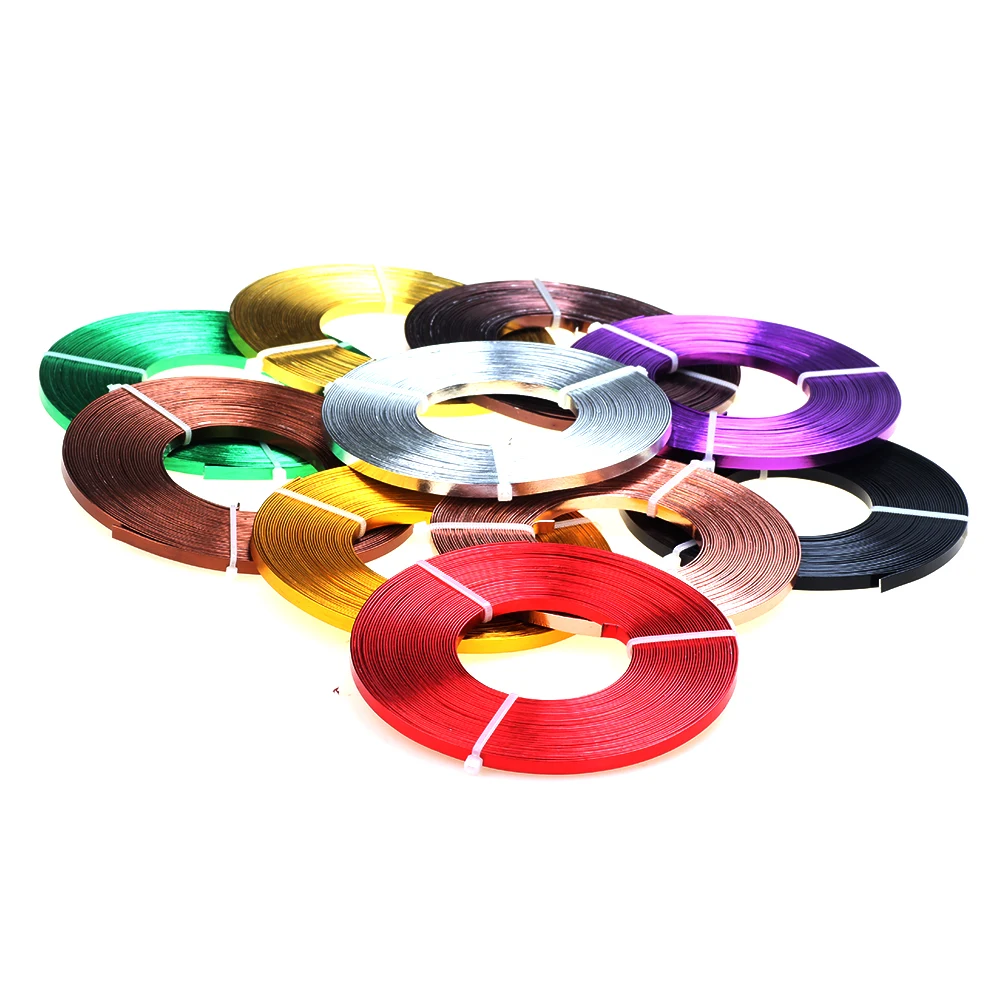 OLINGART NEW 5M Roll 1*3mm Aluminum Wire Soft Craft Versatile Painted Aluminium Metal Choker Necklace Jewelry Making