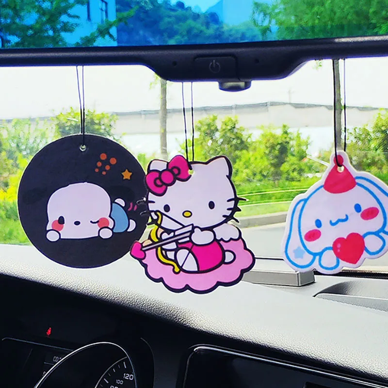 Sanrio Car Air Freshener Natural Aromatherapy Pendant Cartoon Cute Hello Kitty Pochacco Shape Ornaments Home Wardrobe Deodorizer