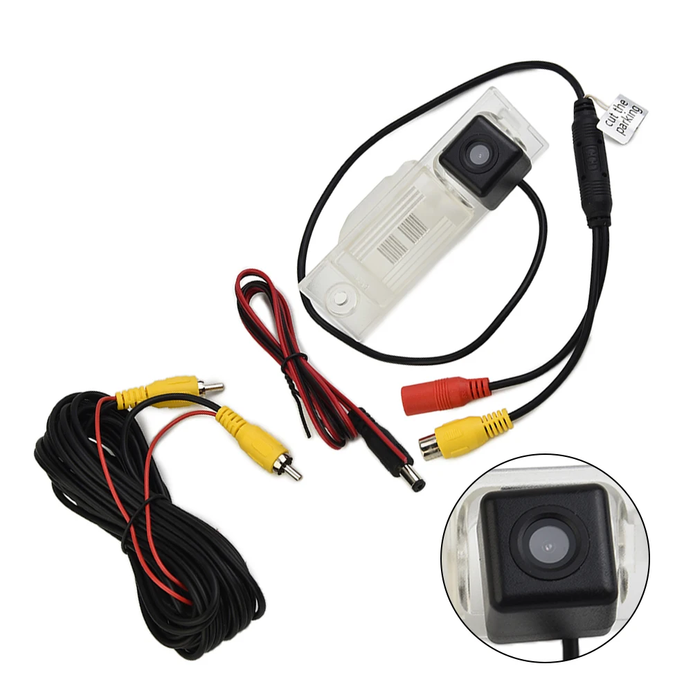 Reverse Camera Rear View Camera IP67/IP68 NTSC 170 Degrees Mirror Image for Night Vision Number Plate Light Glass