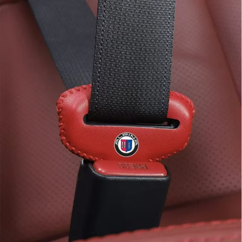 2pcs PU Leather Car Seat Belt Buckle Clip Cover Protector Anti-Scratch Case For alpina bmw b3 b4 b5 b6 b7 c2 d3 d4 d5 xd3 xd4