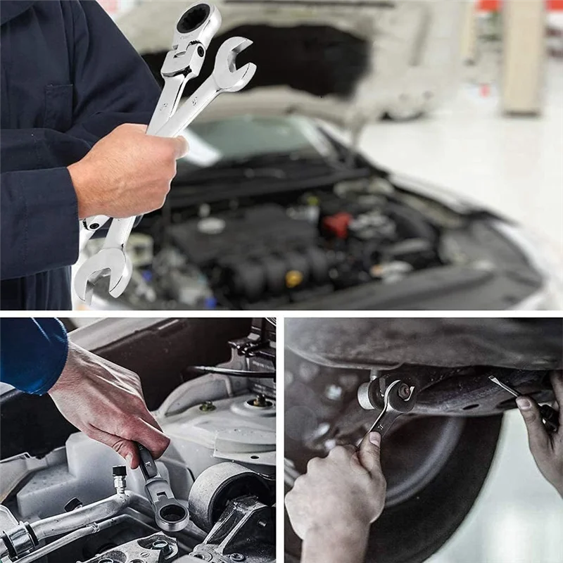 

12PCS Dual-Purpose Ratchet Wrench Fixed Wrench Hand Tool Set 72 Teeth 12-Piece Ratchet Wrench Combination Kit-AA26