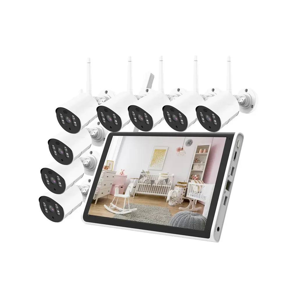 

Wireless Security Camera System Home WiFi CCTV 8CH 1080P NVR Kit 8pcs 1080P Outdoor Metal IP Camera