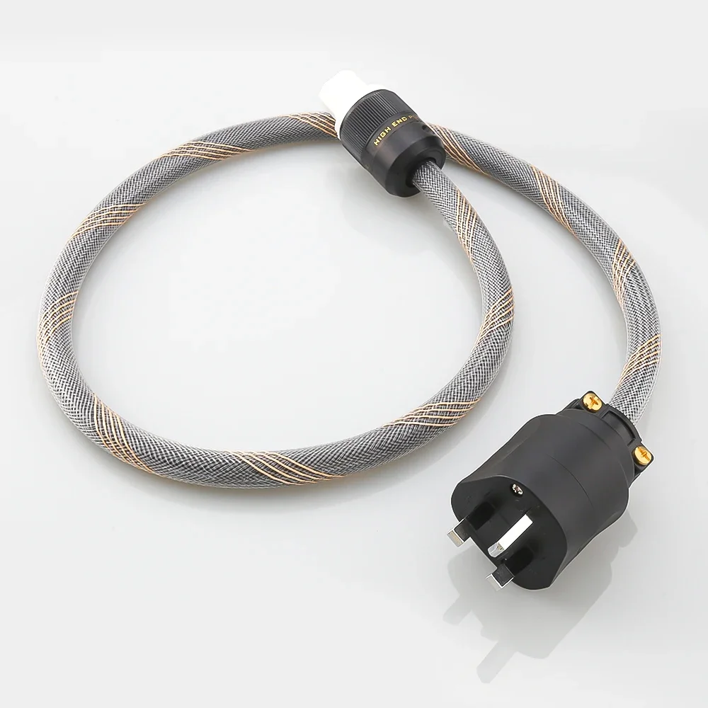 P101 สูงอ้างอิงเครื่องขยายเสียง OFC ทองแดง UK สายไฟ AC โรเดียมชุบ UK ปลั๊กไฟ IEC หญิงชายสายไฟ