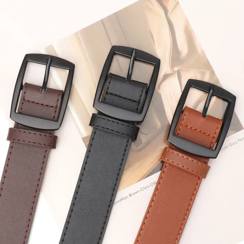2025 Cintura alla moda con fibbia ad ardiglione per donna-Cintura per pantaloni casual con fibbia in metallo, accessori moda per l'uso quotidiano, cintura slim fit