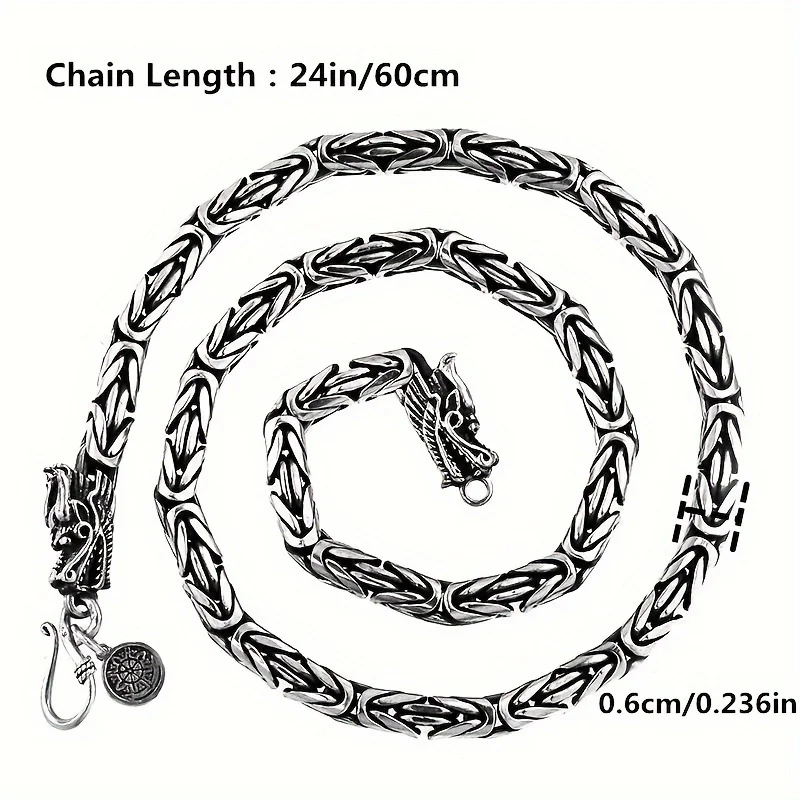 อินเทรนด์ส่วนบุคคล Vintage Punk Bully ผู้ชายสร้อยคอมังกร Dragon Bone Chain เครื่องประดับ