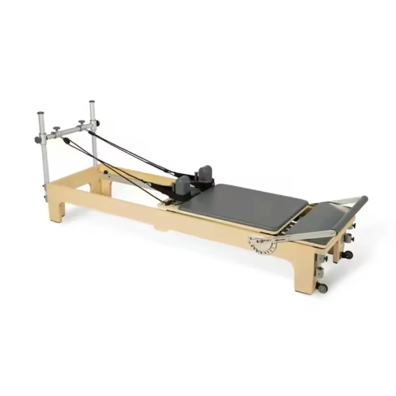 

YTYIN Oak Wood Pilates Reformer Machine, Professional Commercial Studio Equipment with 5-Level Resistance for Home Gym