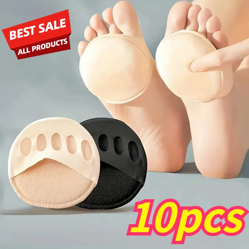 5Pairs Front Palm Rest Anti Slip Half Size Pad for High Heels Half Foot Invisible Sock Dance Insole for Cushioning Socks 10pcs