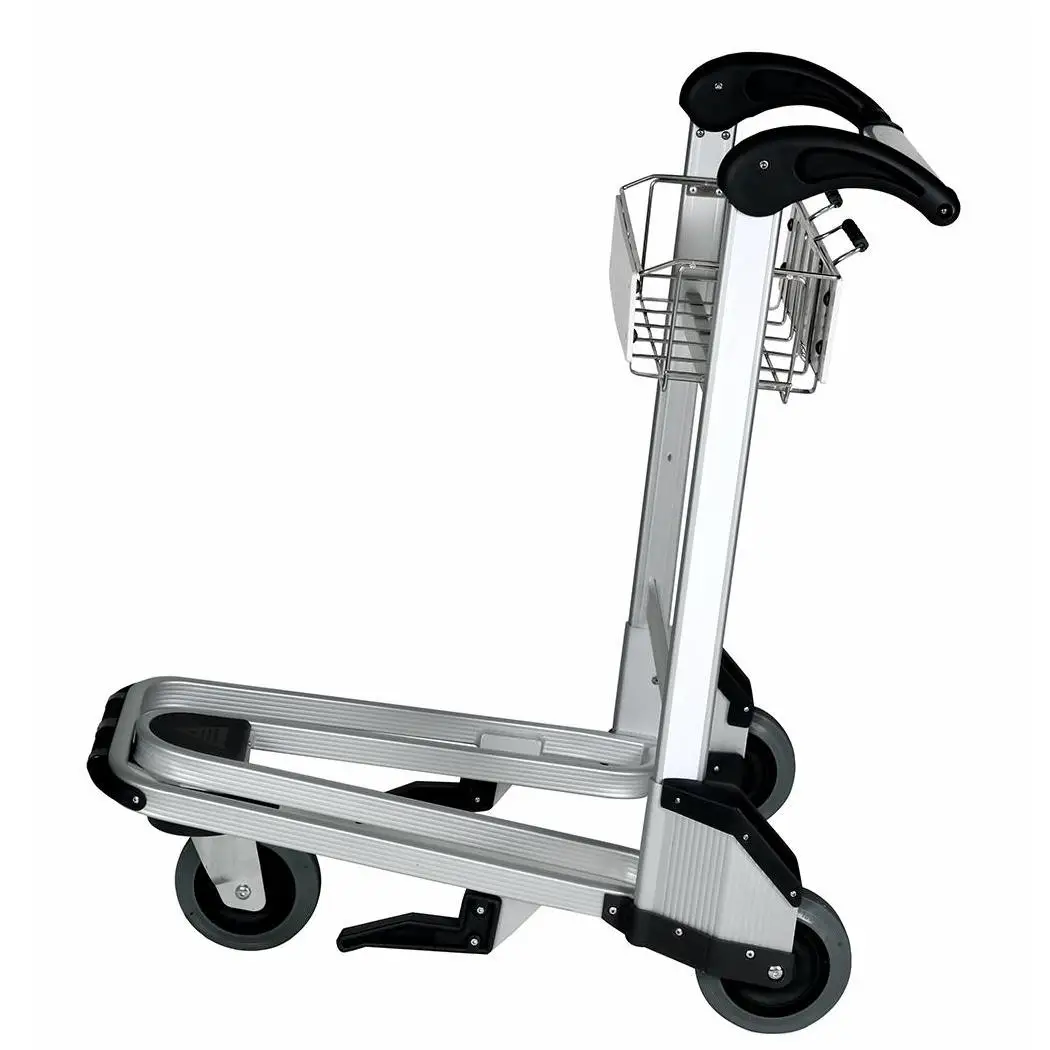 Heavy-Duty Airport Baggage Trolley Cart WithBrake Features