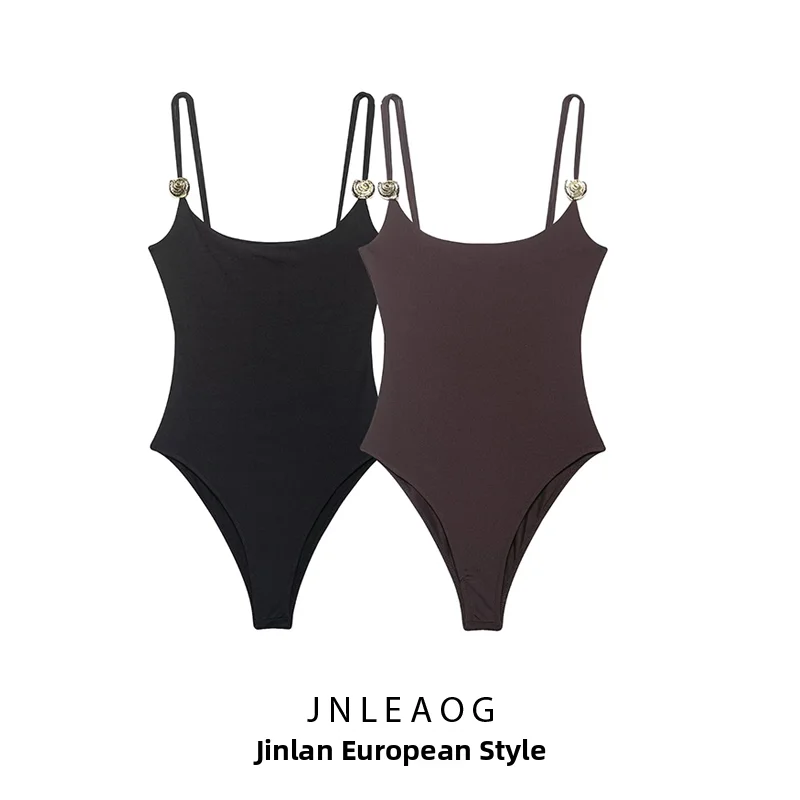 

Новое поступление, весенний женский нейлоновый цельный костюм с высокой талией, короткие брюки прямого кроя, модный аксессуар JNLEAOG 0264800