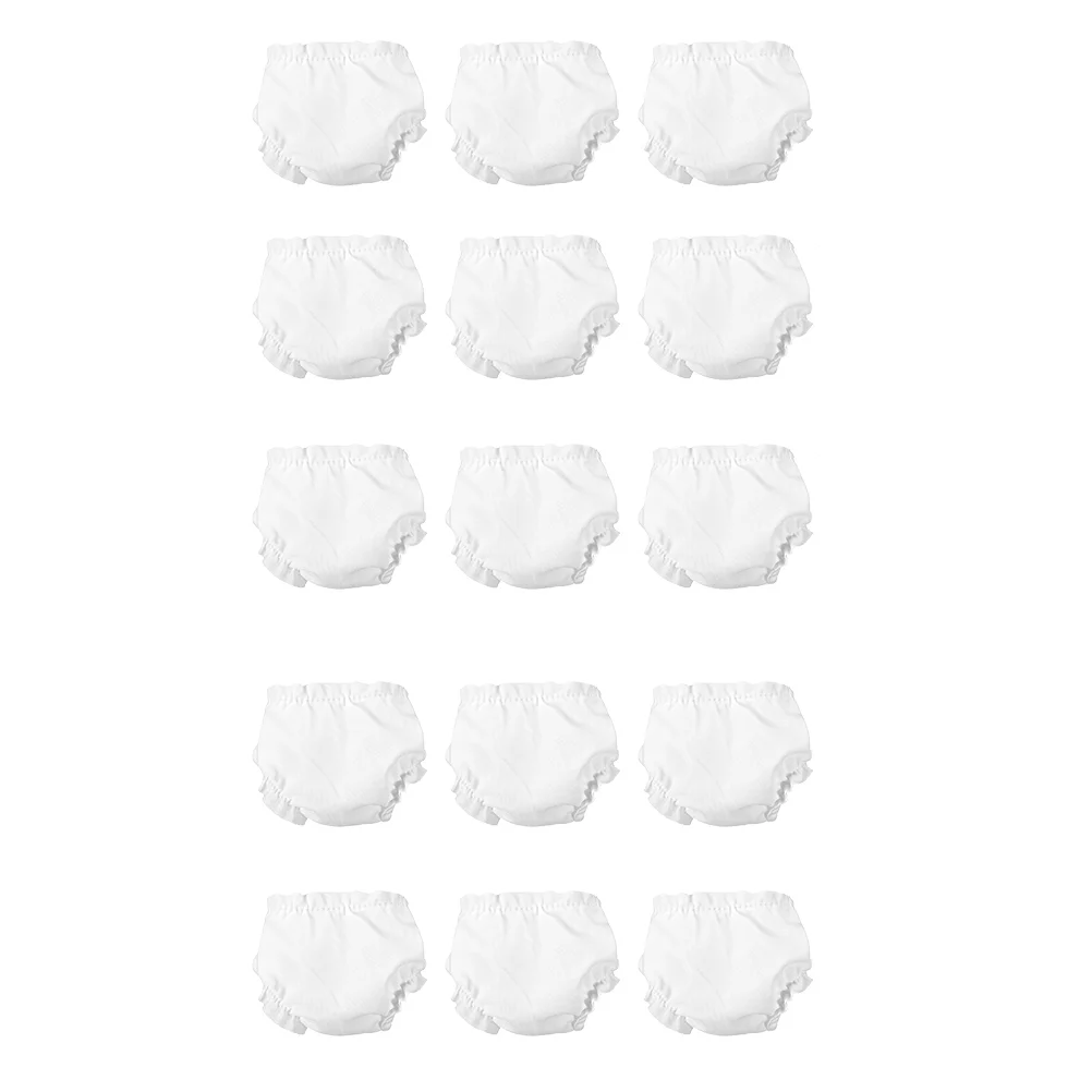 15 Pcs All-match Briefs Panties Children’s Toys Cotton Cloth Accessories White for Dolls