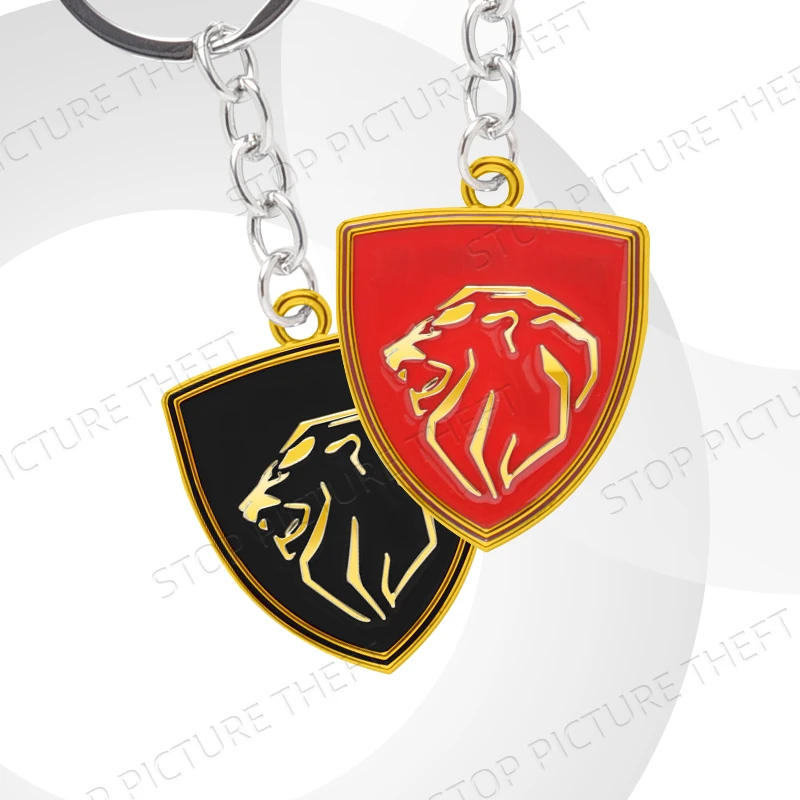 For Lion Head Emblem RCZ 107 106 206 208 207 301 406 408 508 3008 2008 5008 307 Car Keychain Badge Keyring Metal Key Chain Ring