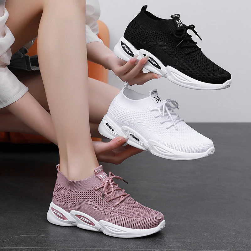 Sports Running Shoes Women Air Mesh Breathable Walking Women Sneakers Comfortable White Fashion Casual Sneakers