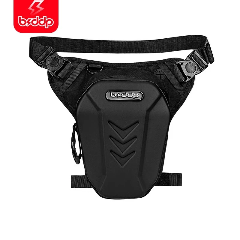 New Men Motorcycle Drop Leg Side Bag Black Motorcycle Bag Hard Shell Outdoor Casual Waist Bag Motorbike Hip Bum Pack Bags