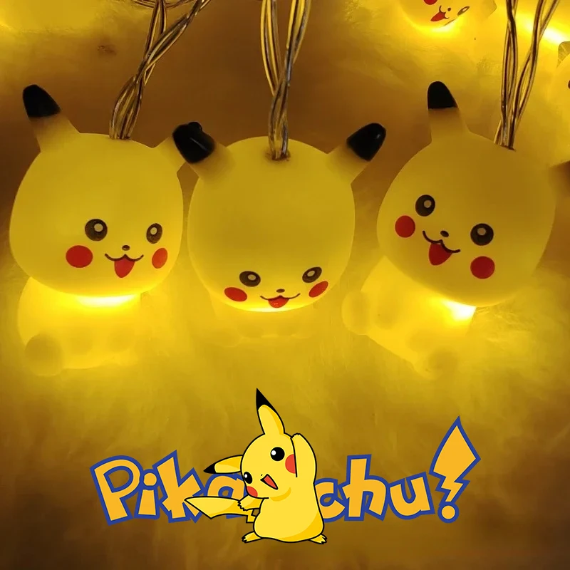 

Pikachu Night Light Pendant Doll Led Strip Lights Anime Christmas Tree Decoration Toys Home Children Bedroom Cute Cartoon Lamp