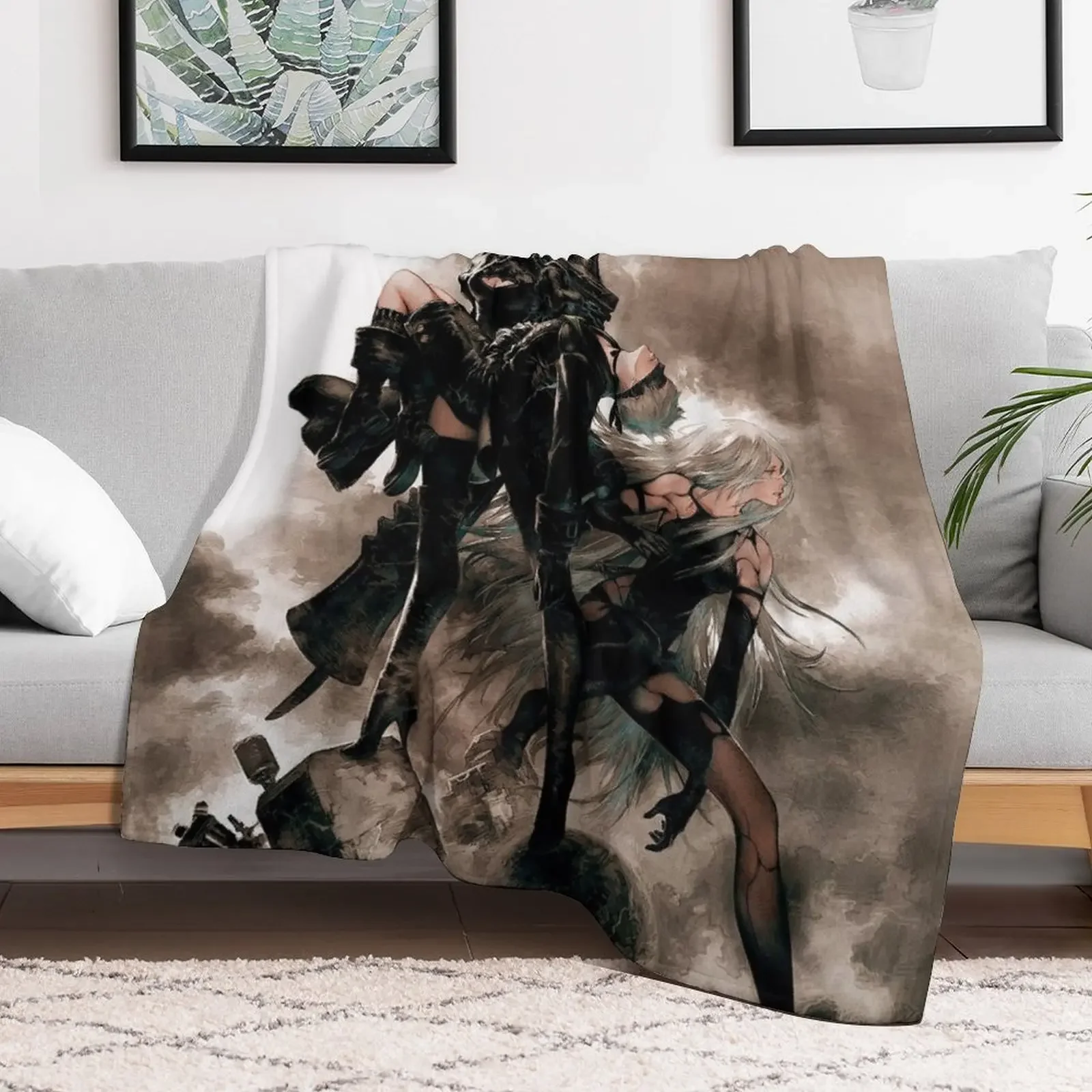 Nier Automata 9S A2 2B Throw Blanket Beach Decorative Beds Baby Luxury Thicken Blankets