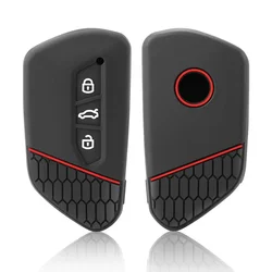 Silicone Car Key Cover For VW Volkswagen Golf 8 MK8 ID.3 ID.4 Cupra Skoda Octavia A8 SEAT Leon MK4 2020 2021 Formentor Tarraco