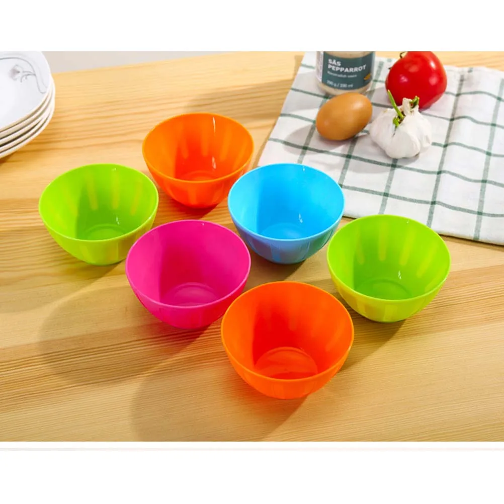 

6 pcs Plastic Reusable Colorful Premium Pp s Feeding Bowl Lightweight Non Slip Household Bowls For Picnic Bbq Party Eco