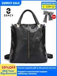 Zaini da esterno Zency vintage in vera pelle da donna Borsa da scuola grande antifurto Borsa da viaggio di design a tracolla