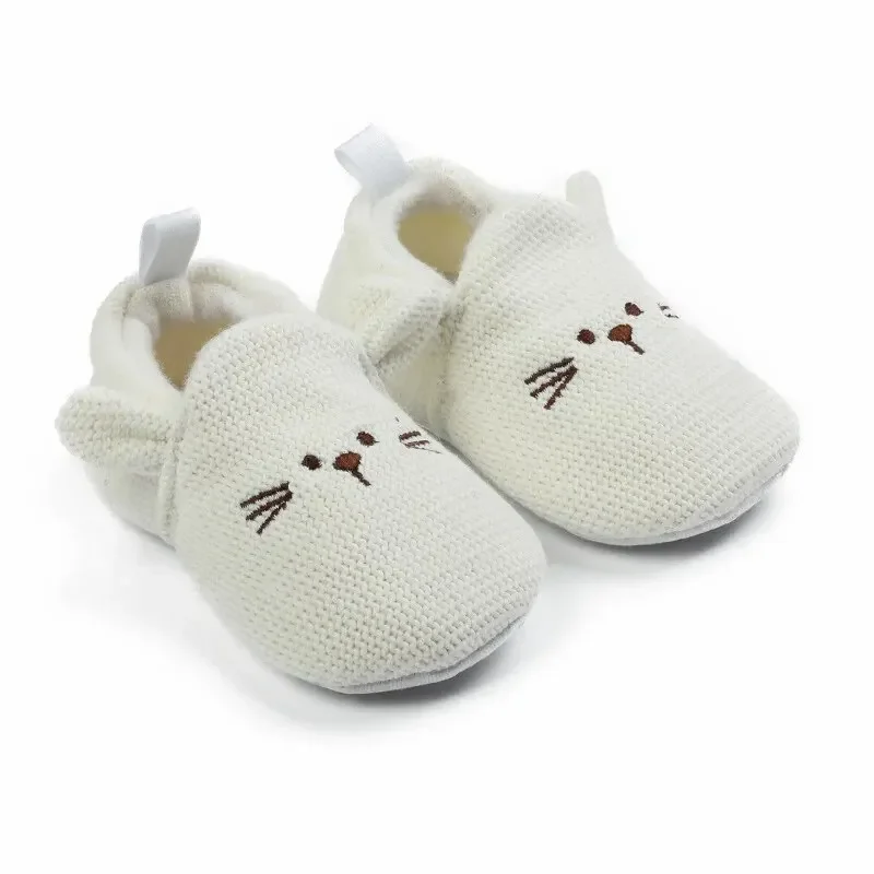 Meckior Newborn Baby Shoes Solid Color Casual Cute Animal Soft Anti-slip Warm Crib Shoes First Walking Baby Boys Girls Shoes