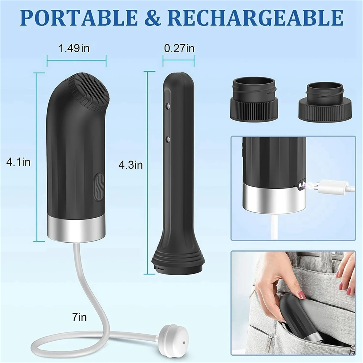 B17B Enema Douches for Men Women, Automatic Electric Bidet Sprayer Personal Travel Bidet Douche for Colon Anus Cleansing