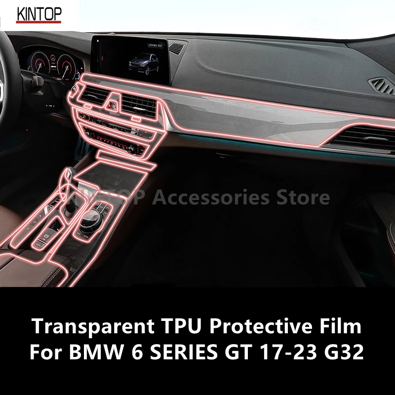 

For BMW 6 SERIES GT 17-23 G32 Car Interior Center Console Transparent TPU Protective Film Anti-scratch Repair Accessories Refit