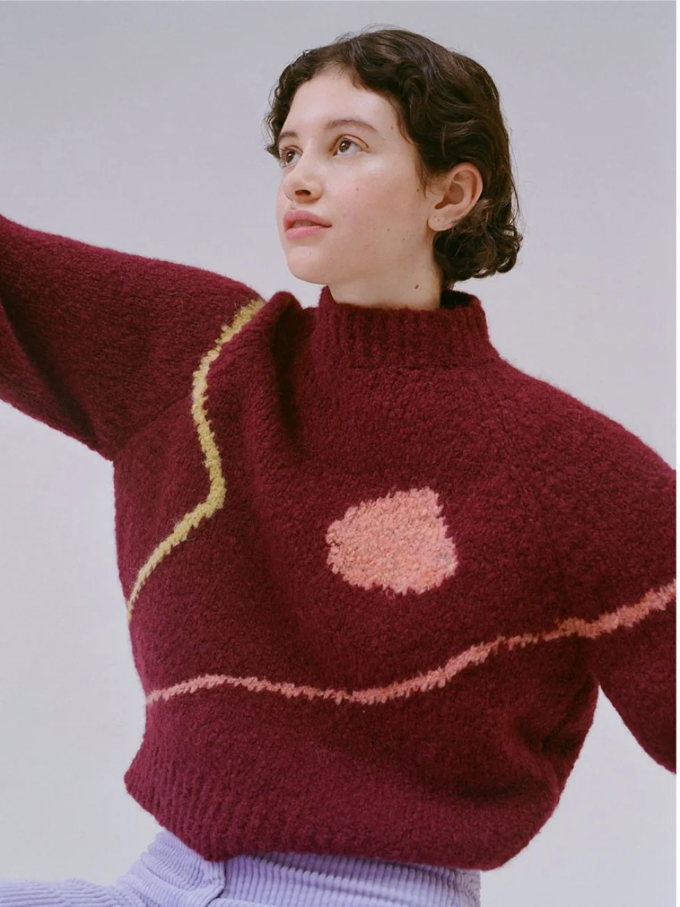 

Женский вязаный свитер Paloma Wool ort Sve Long Sve Crew Ne Line с принтом, удобный свободный крой, осень-зима