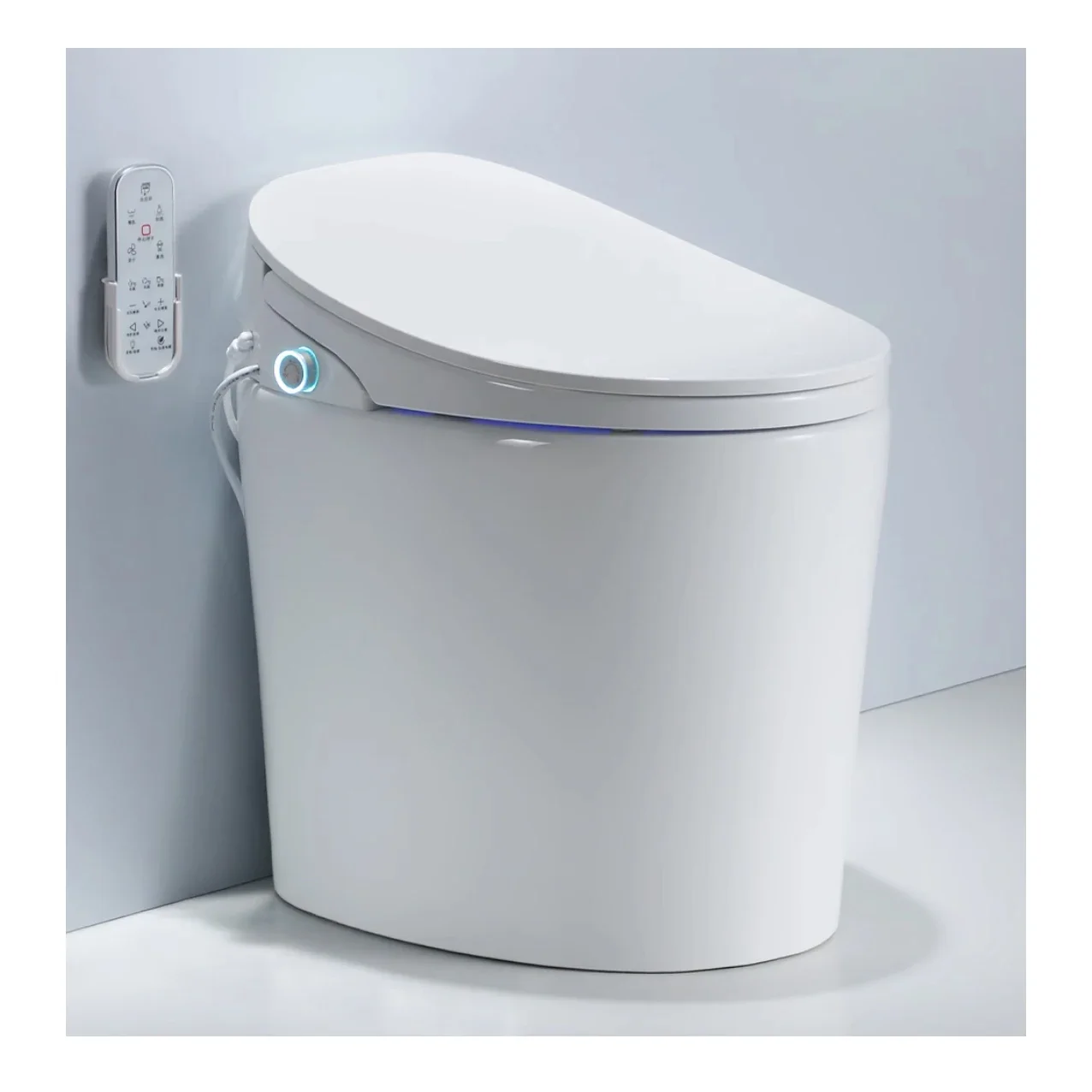 Europe automatic intelligent smart toilet Bathroom white color one piece bidet toilet with remote control water tank