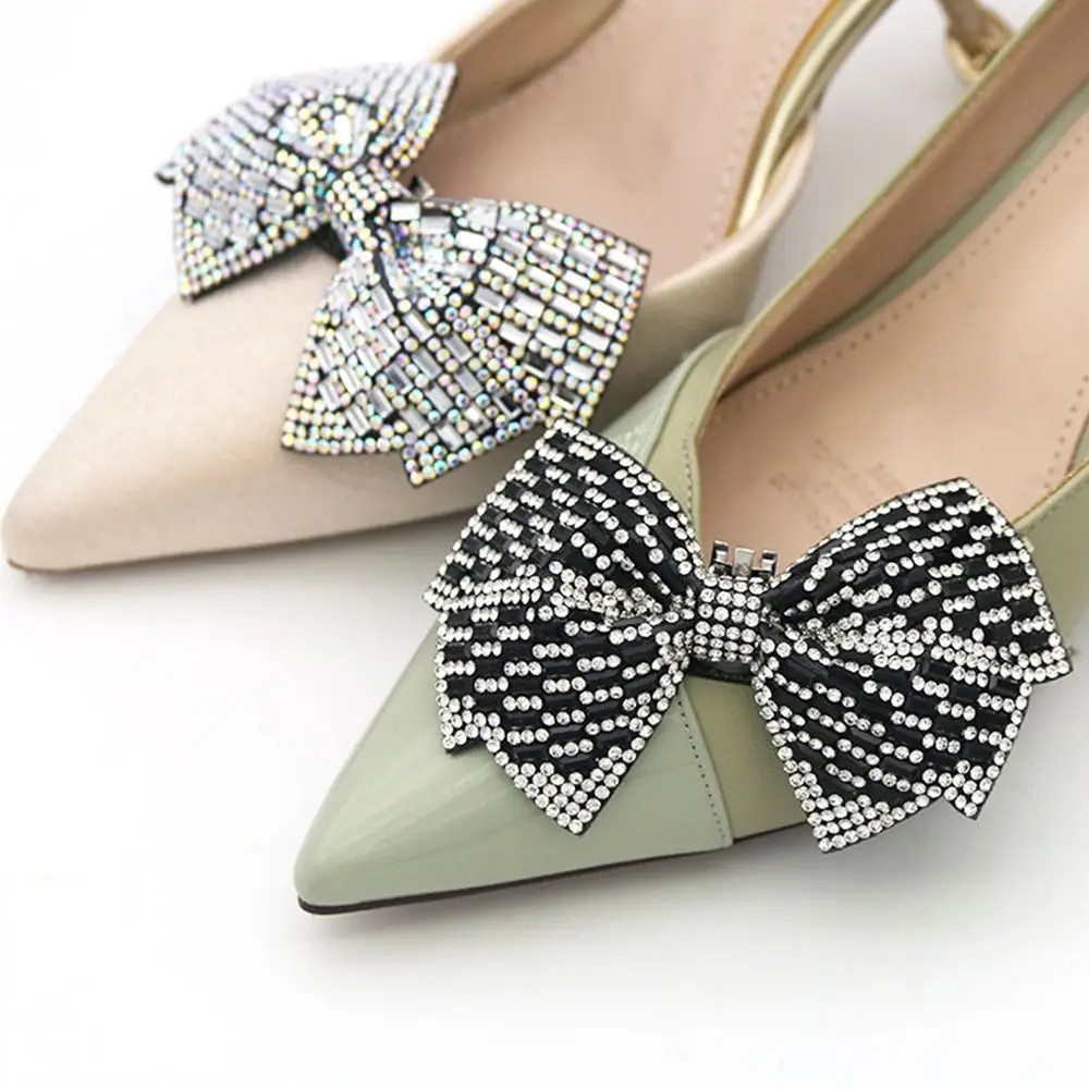 

1 Pcs Flower Decorations DIY Manual Bead Shoe Buckles Shoes Accessories Bow Shoe Clips Crystal Rhinestones