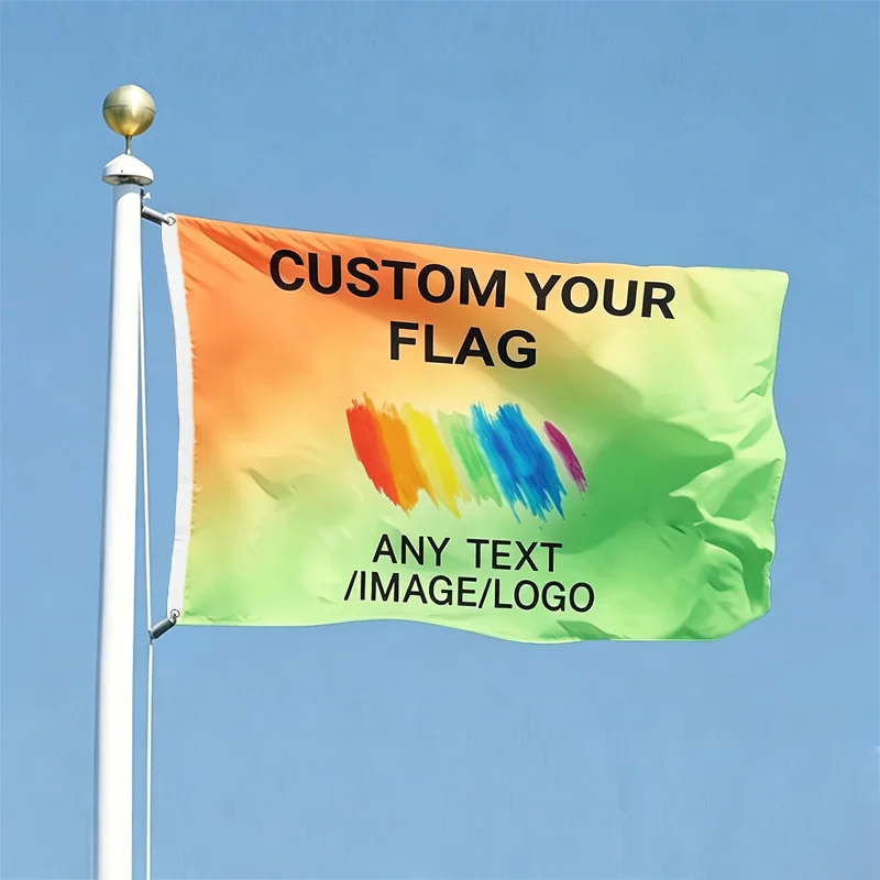Customized 1pc Outdoor Flags, Many Sizes, Printed with Company Logos, Design, Colorful Business Indoor Outdoor Flag Banners