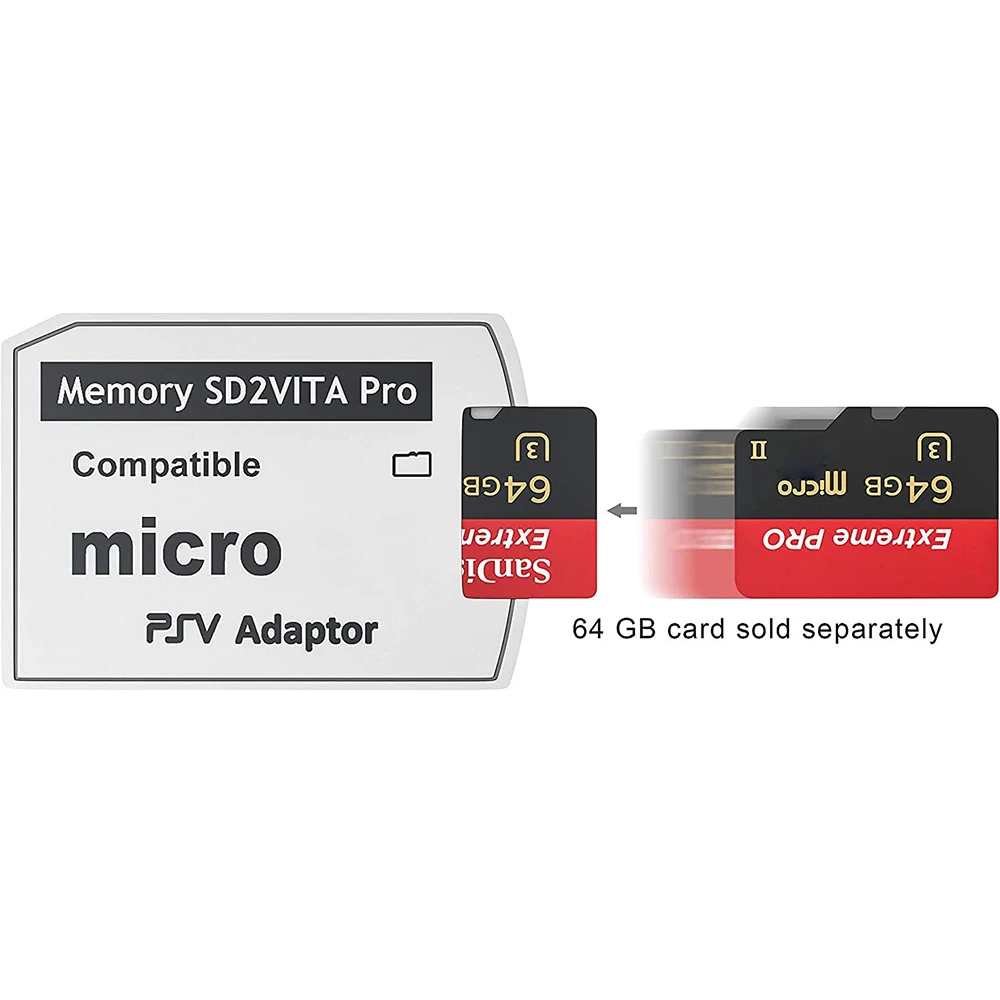 محول بطاقة الذاكرة SD2Vita PS Vita متوافق مع PS Vita 1000/2000