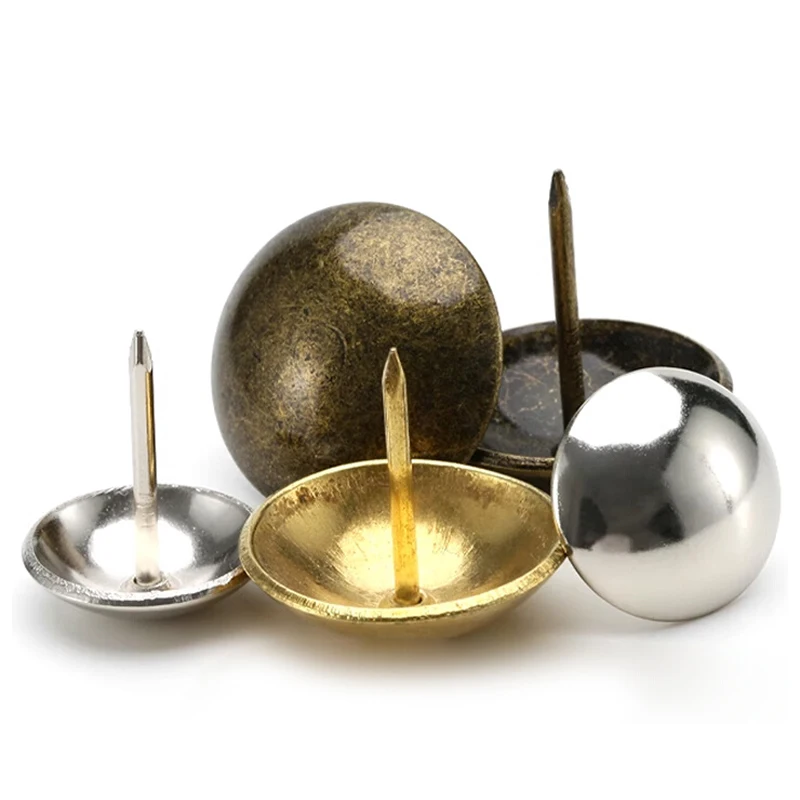 Furnitur Tembaga Antik Kepala Besar Paku Payung Melingkar 11/16 ~ 40Mm Paket Keras Emas Antik Paket Lembut Furnitur Drum Kuku Pekerjaan Kayu