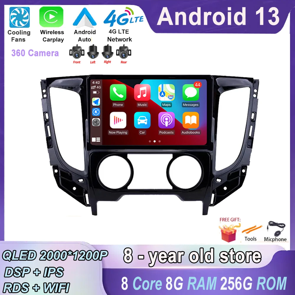 

9' Android 13 For Mitsubishi 3 L200 Pajero Sport 2015 - 2019 Car Autoradio Auto Radio DSP Multimedia Video Player Navigation