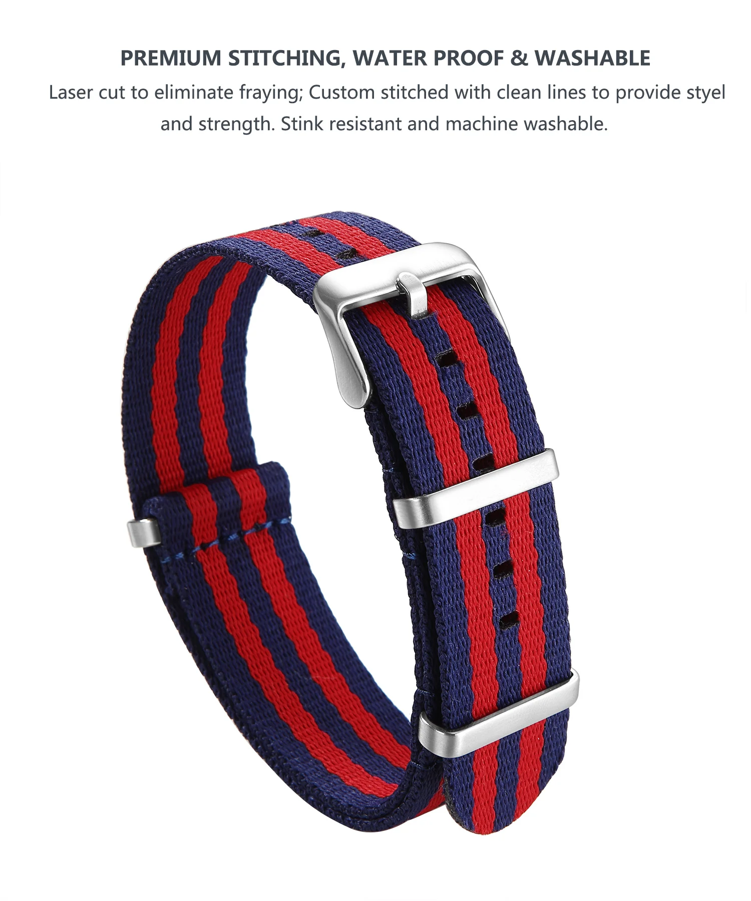 Nylon-Uhrenarmband, 20 mm, 22 mm, bequeme Uhrenarmbänder, Schlaufe, militärisch, waschbar, für Herren-Uhrenarmbänder – Detail 19