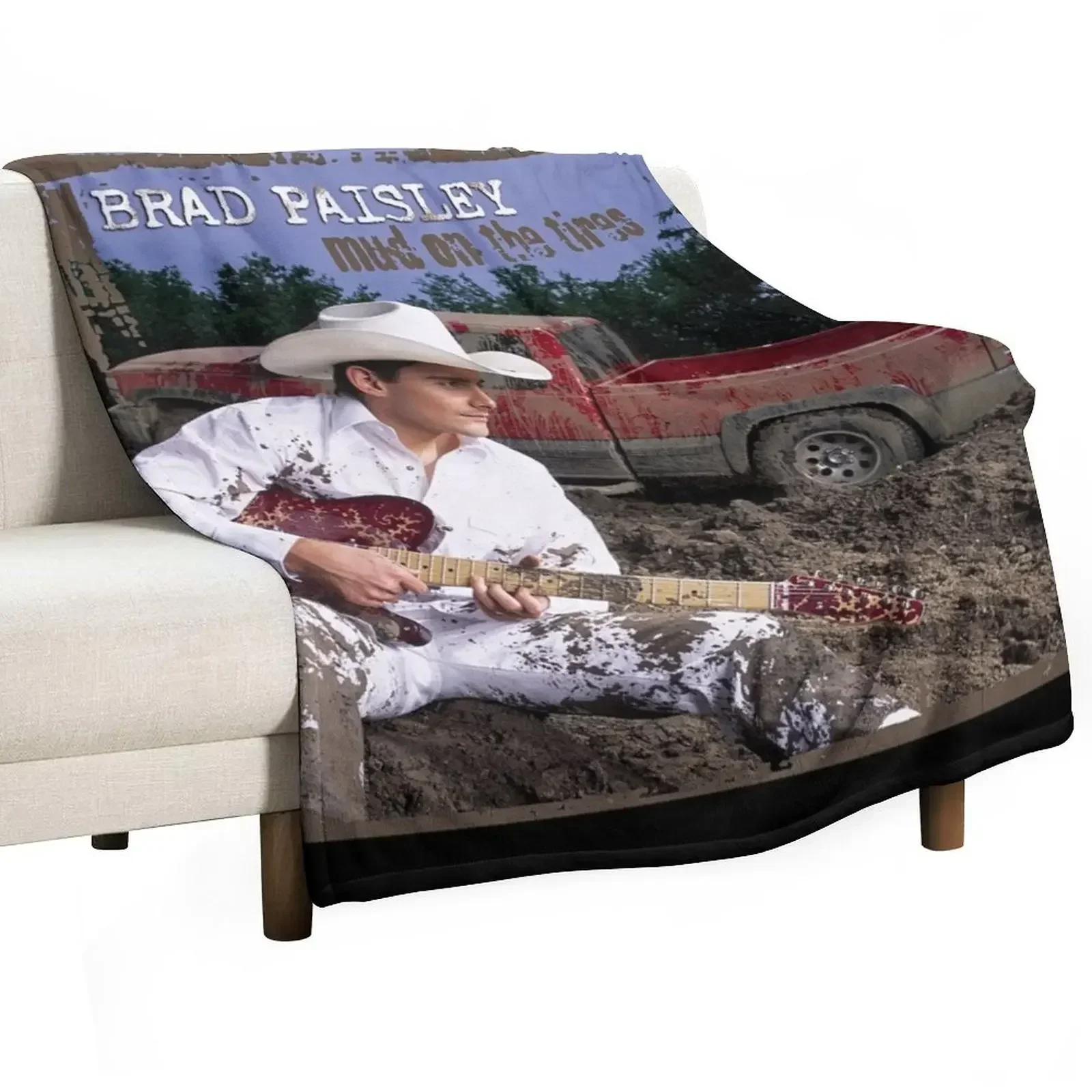 

Brad Paisley Mud on the tires Throw Blanket Plaid valentine gift ideas Blankets