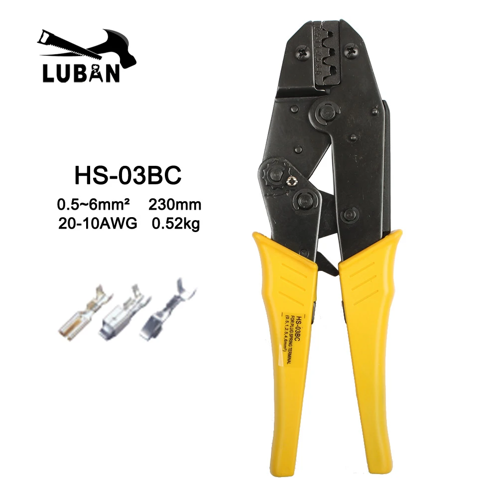 Alicate de friso HS-03BC 8 maxila para a isolação do tubo da tomada nenhum tampão de friso da isolação terminais de cabo coaxial kit 230mm ferramentas da braçadeira
