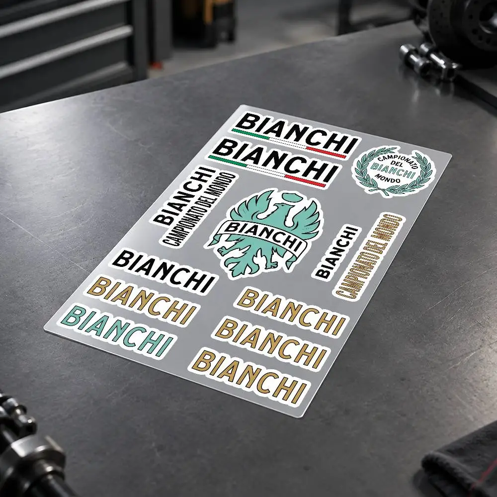 B-BIANCHI Motorcycle Decal Sticker Kit Reflective Graphics For Helmet Tank Fairing Body Custom Bike