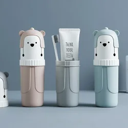 Cute Portable Toothbrush Holder Box Travel Toothbrush Cup Mouthwash Cup Toothpaste Storage Container Bathroom Outdoor Supplies