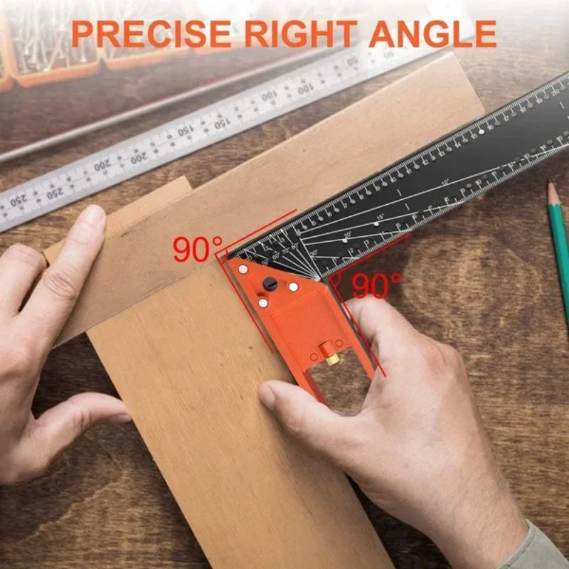 Multi-angle measuring ruler- professional measuring tool 300MM Stainless Steel Angle Ruler Combination Square protractor