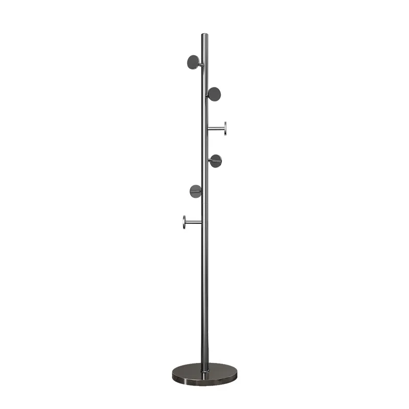 

Light luxury simple stainless steel coat rack, floor to ceiling vertical bedroom hanger