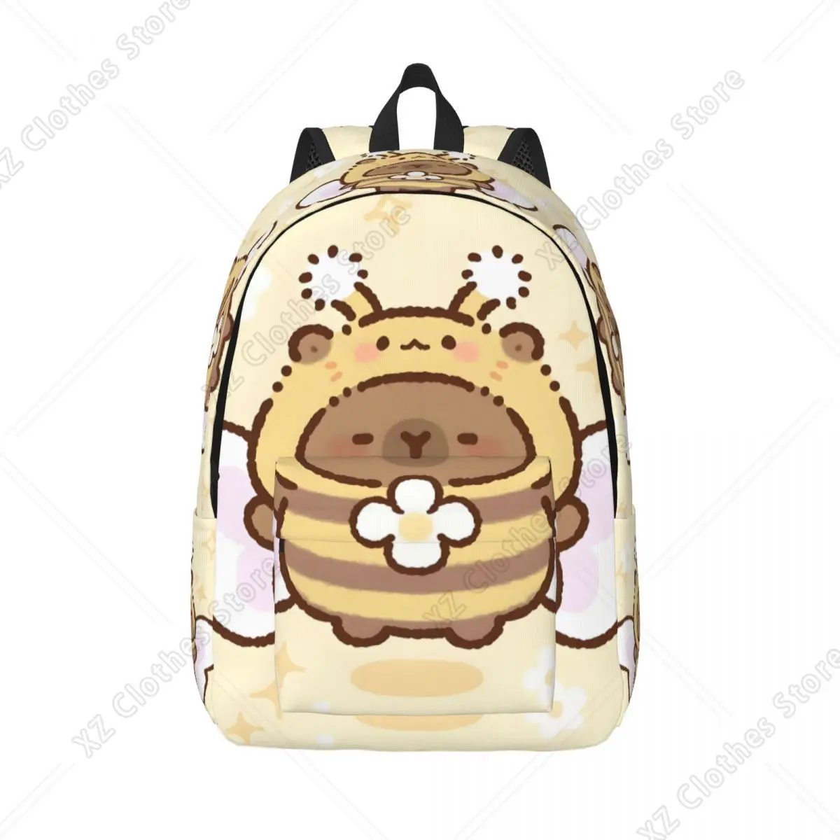 Custom Cute Capybara Canvas Backpack for Men Women College School Student Bookbag Fits 15 Inch Laptop Bags