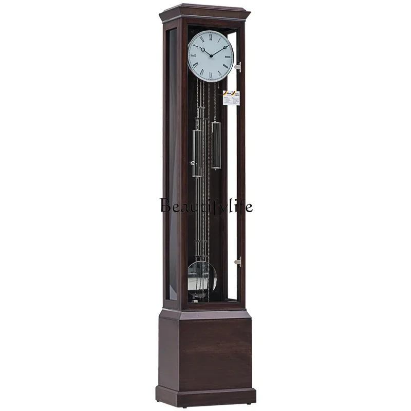 European floor clock living room simple modern creative solid wood light luxury mechanical floor clock