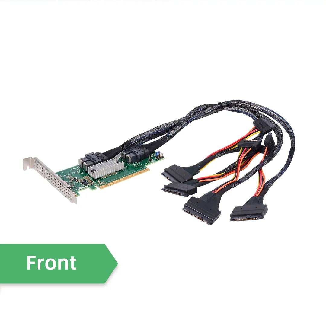PCIE 3.0 to U.2 1 to 4 Motherboard With cable Graphics Card External/Expansion/Extension Card 1U Height 1 Set For AI Server