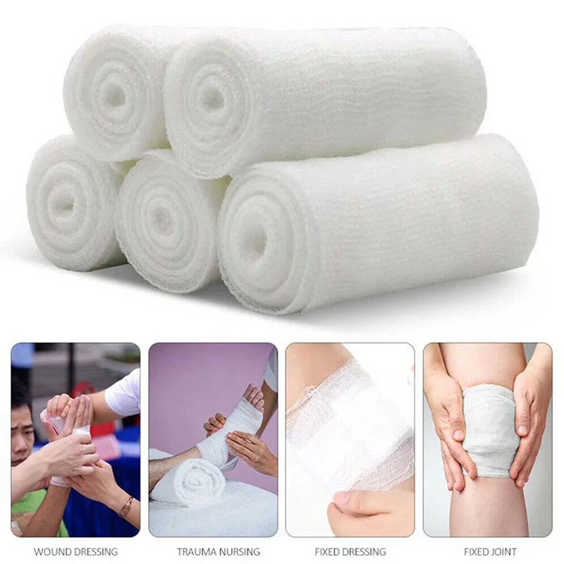 

Elastic White Gauze Bandage First Aid Kit Supplies for Sports Wound Dressing 4.5m