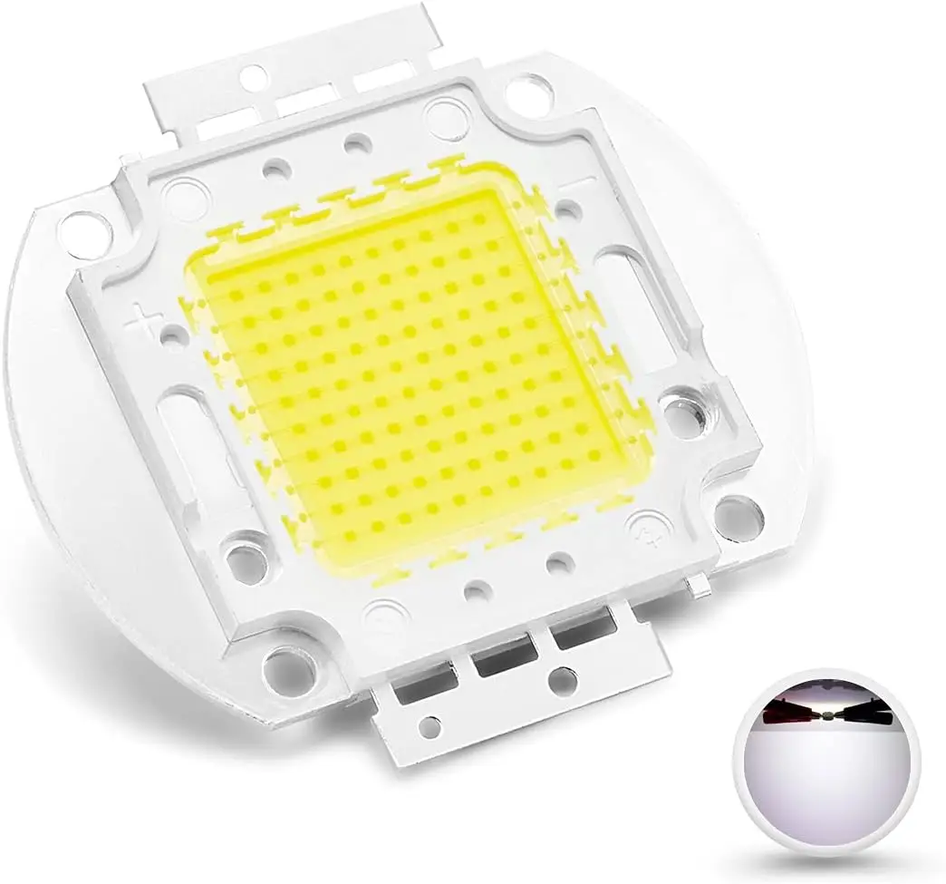 High Power Led Chip 100W Cool White (6000K - 6500K / 3000mA / DC 30V - 34V / 100 Watt) Super Bright Intensity SMD COB Light Emi