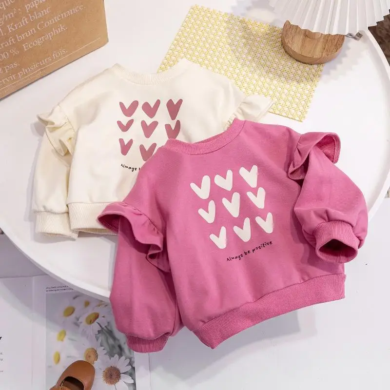 Child Cartoon Kawaii Long Sleeved Autumn New Princess Round Neck Tops Sweet Fashionable T-Shirt Sweat Wicking Moisture Absorbing